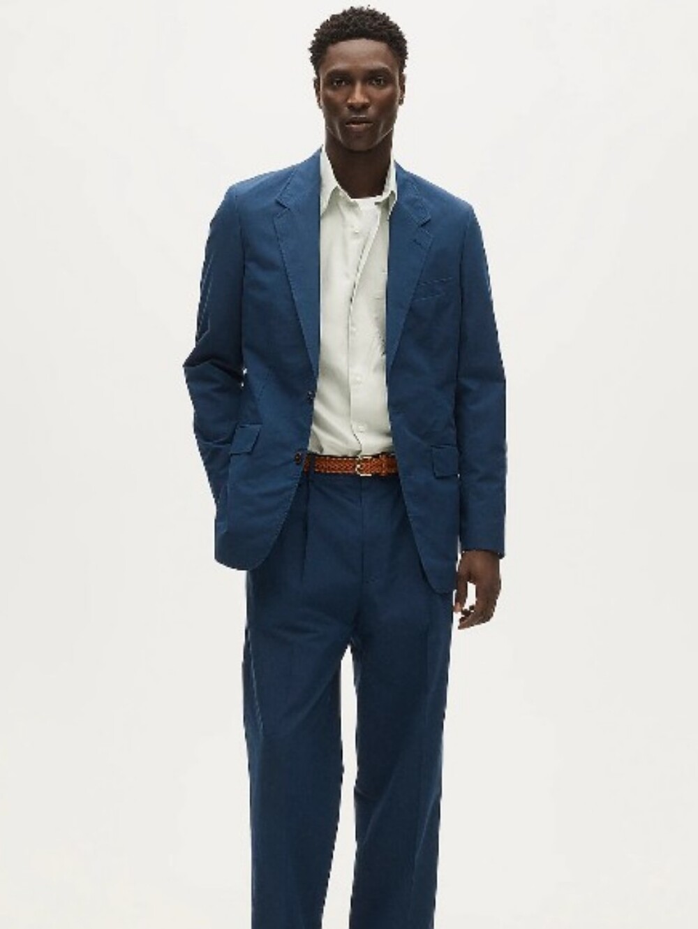 J Crew Relaxed-fit suit jacket in cotton poplin CF204 Size 42L Nantucket Navy